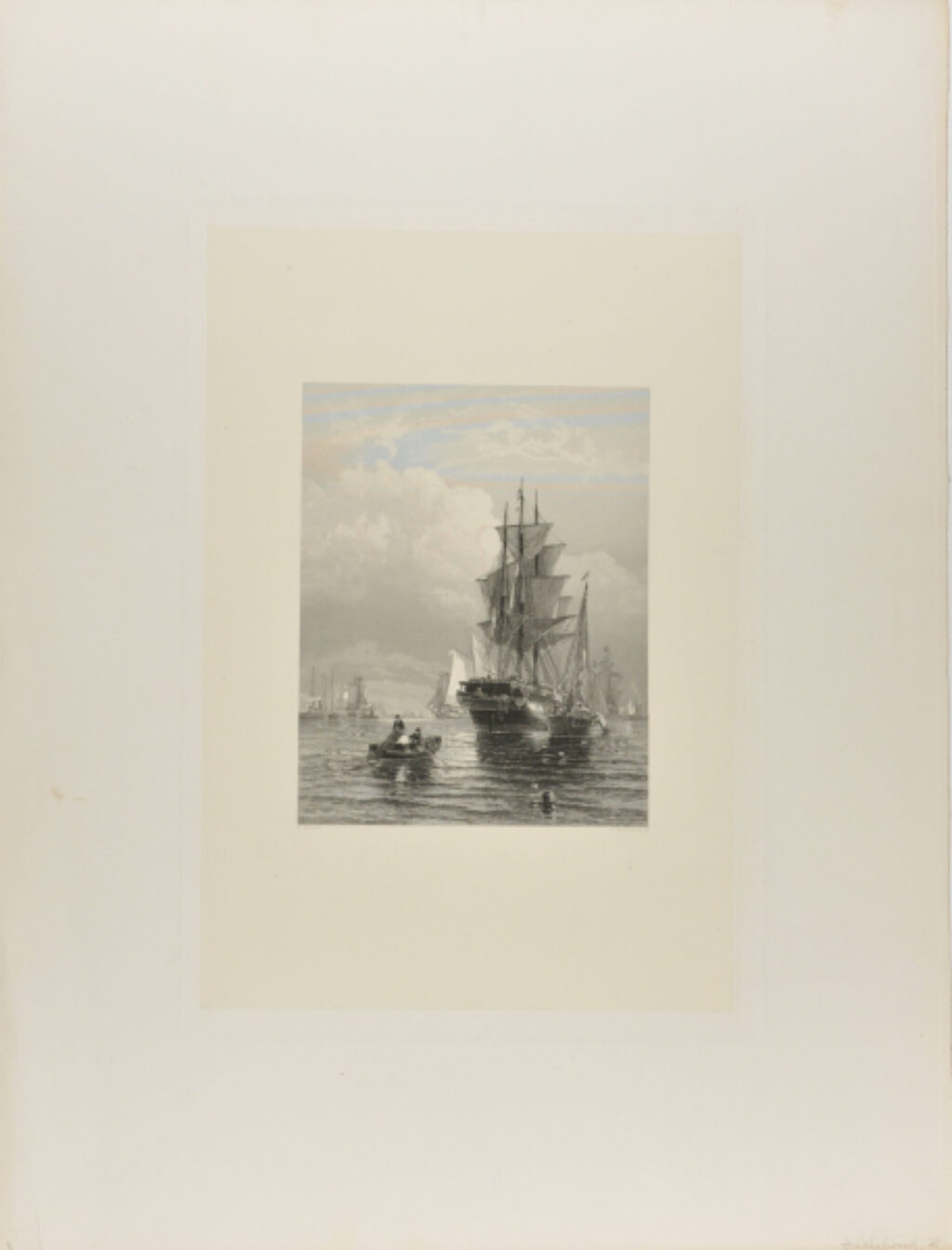Harbor Scene with Sailing Vessels