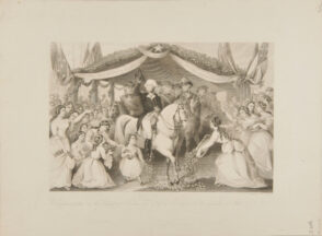 Washington’s Reception on the Bridge at Trenton in 1789 on His Way to be Inaugurated 1st President of the U.S.