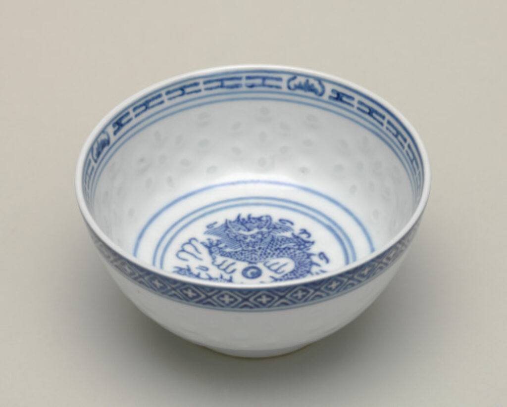 Bowl Stenciled-Decorated with Dragon and Pearl - Image 4