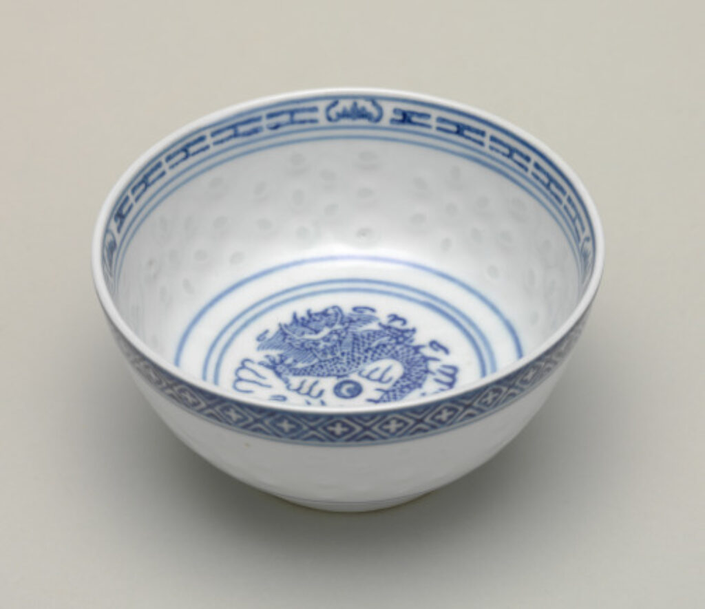 Bowl Stenciled-Decorated with Dragon and Pearl - Image 2