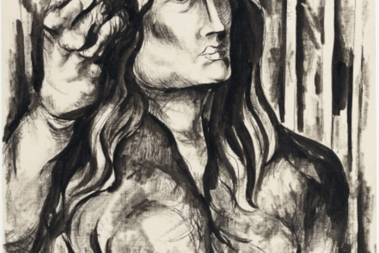 WOMAN RUNNING HER FINGERS THROUGH HER HAIR