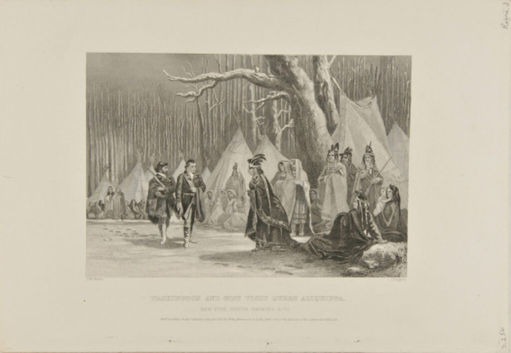 Washington and Gist Visit Queen Aliquippa