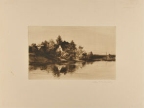 River Landscape with Hut in the Trees