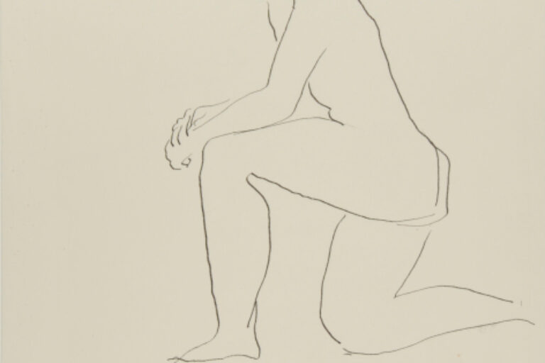 NUDE RESTING ON ONE KNEE