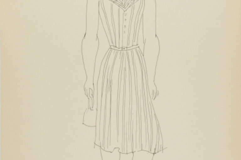 WOMAN WEARING A DRESS AND BALLET SHOES