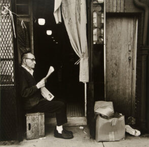 Solomon Faiman Reading His Daily Yiddish Newspaper
