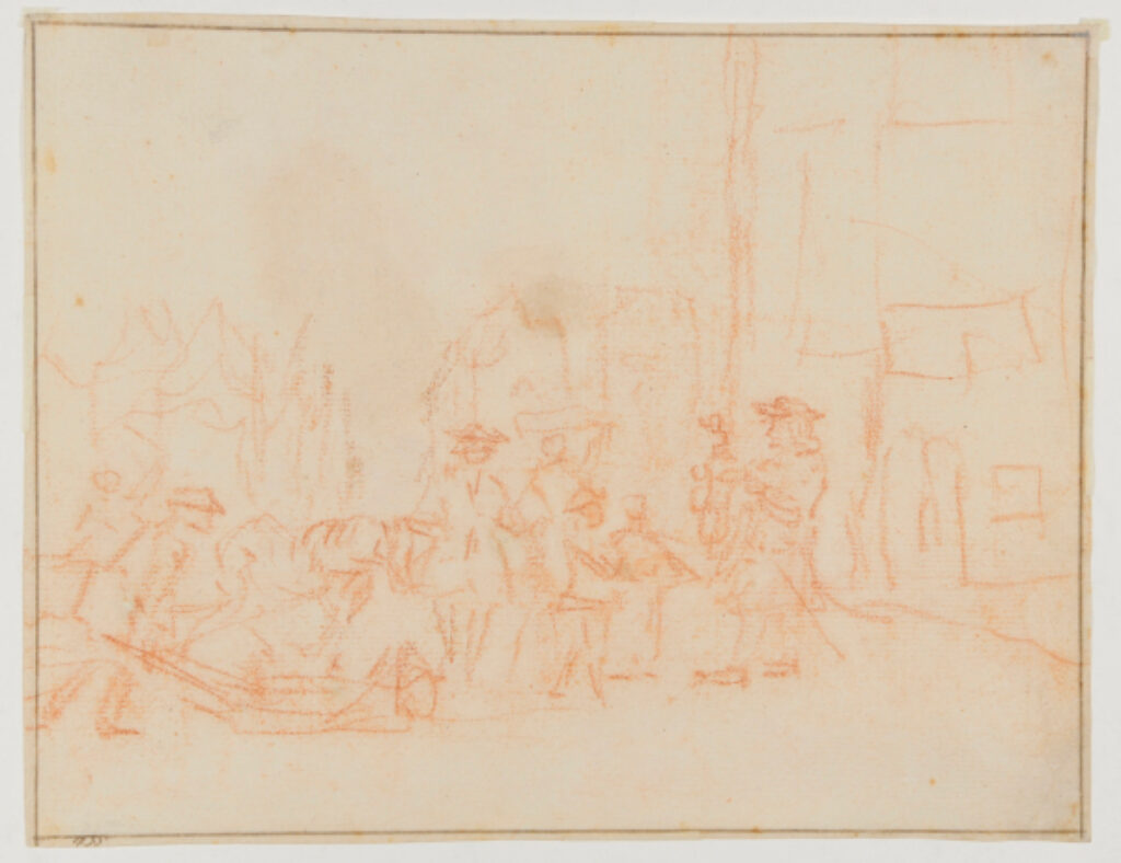 Town with Traveling Theater (recto); Street Scene (verso) - Image 2