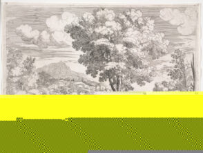 Landscape with a Bird Perched on a Tree Stump