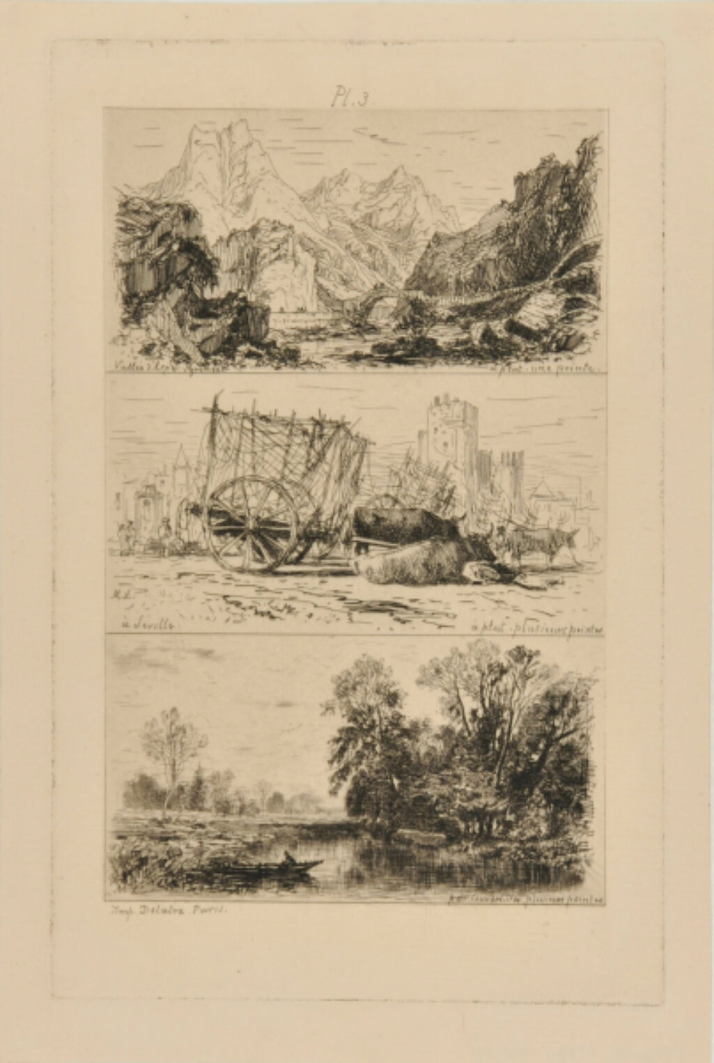 Vallée des Alpes; à Seville; River Scene