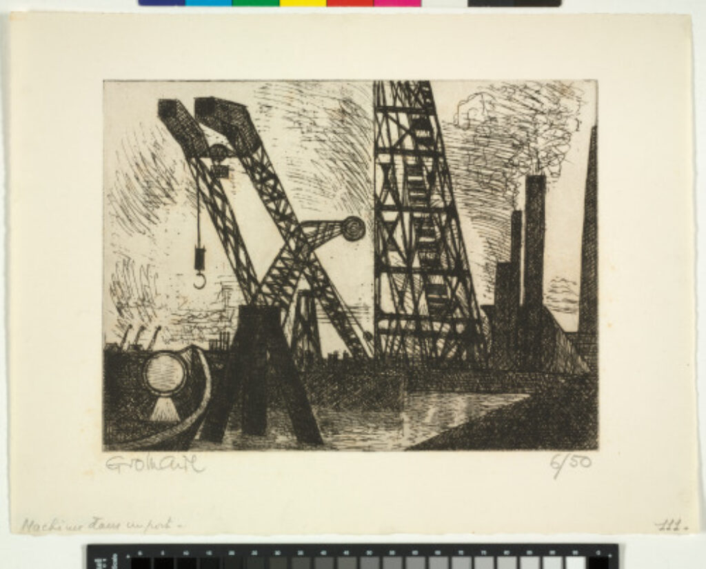 Machines dans un port