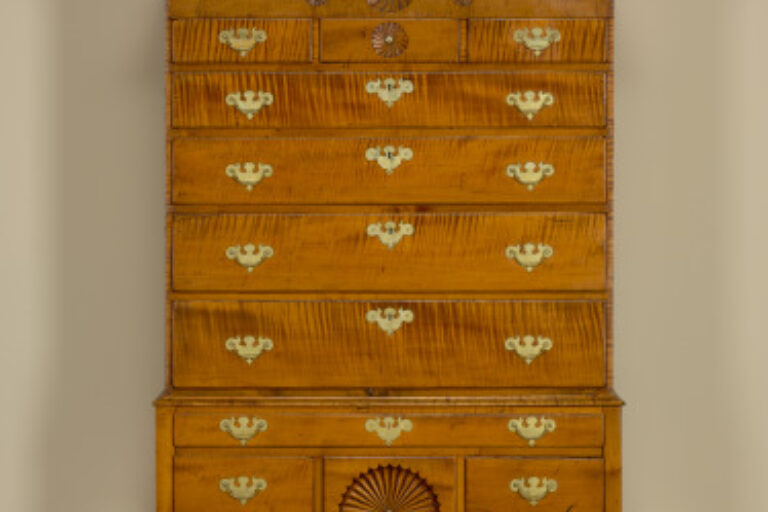 Queen Anne Bonnet-top High Chest of Drawers