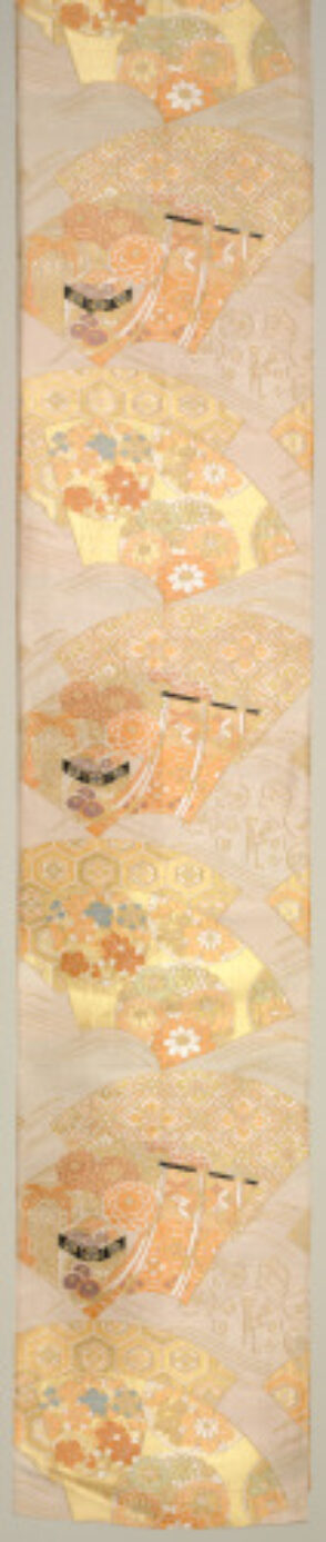 Maru Obi with Fans, Water Wheels, and Uchide no Kozuchi (Mallet of Good Fortune)