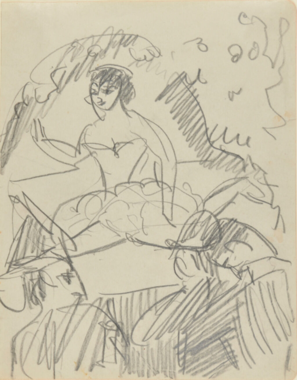 Dancer on Stage and Two Spectators