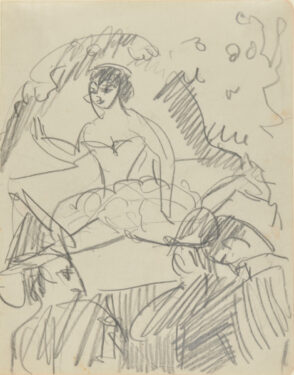 Dancer on Stage and Two Spectators