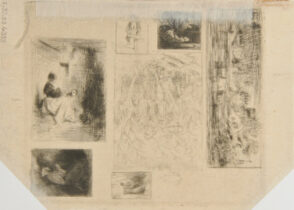 A Woman and Children; Rag Picker; Woman Selling Fried Food; Monk Praying; Landscape; Hurdy-Gurdy Player; Landscape