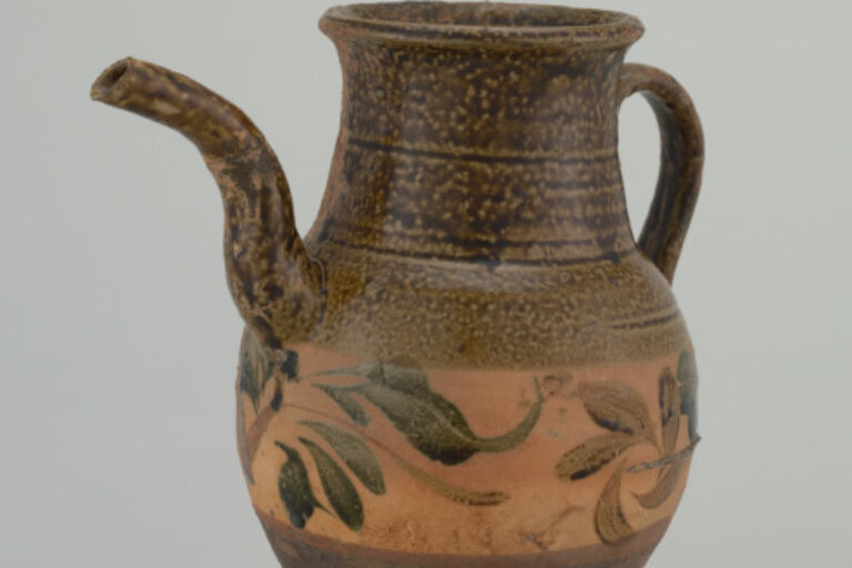 Ewer with Painted Floral Design