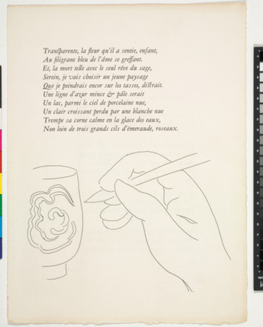 Untitled (hand and cup, published state on page proof)