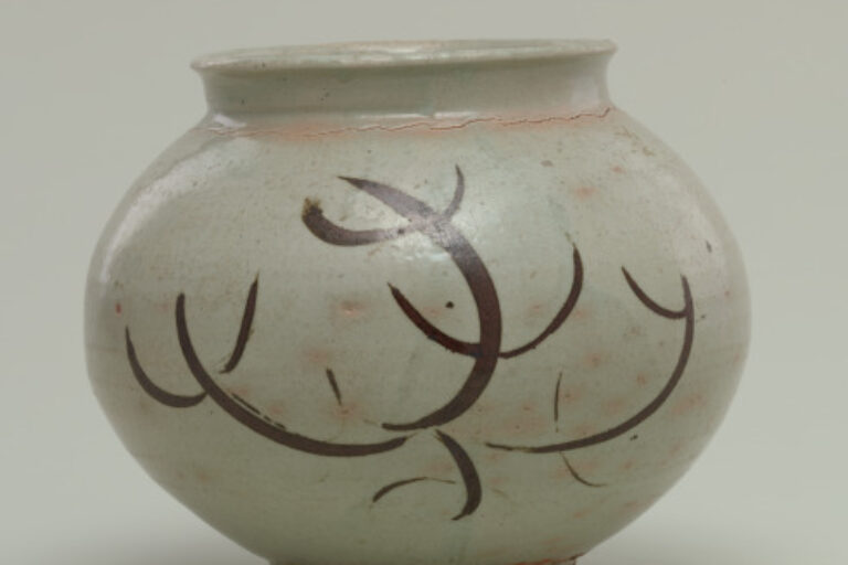 Jar with Grass Design