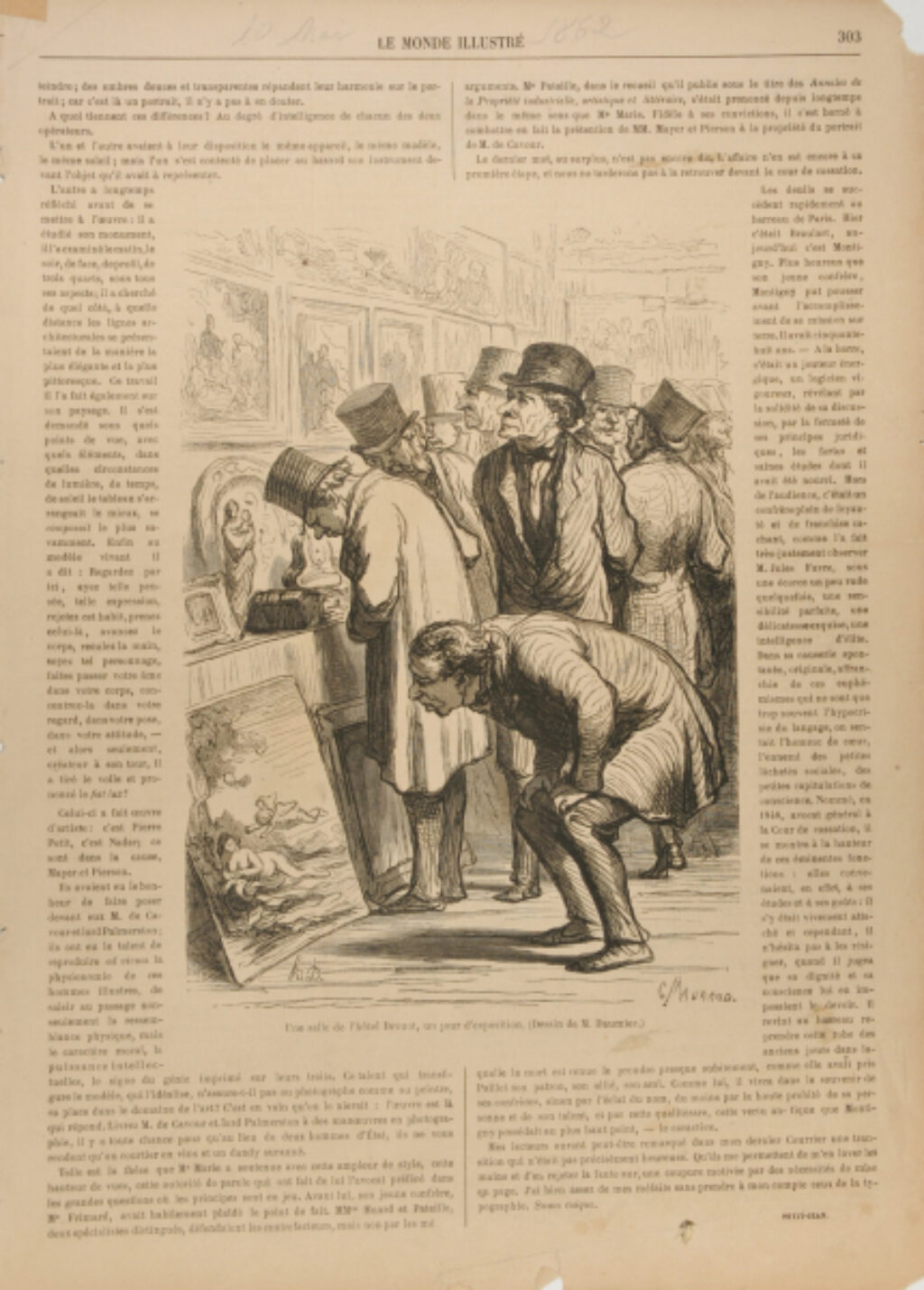 Une Salle de l’hôtel Drouot, un jour d’exposition.