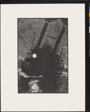 The River, The Up-Stream Boat, and the Night Sky