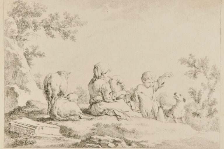 PLATE FROM THE SERIES "BOOK OF DIFFERENT SUBJECTS OF FIGURES AND ANIMALS BY H. ROOS"