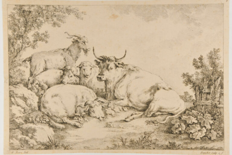 PLATE 8 FROM THE SERIES "BOOK OF DIFFERENT SUBJECTS OF FIGURES AND ANIMALS BY H. ROOS"