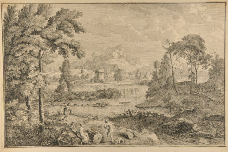 LANDSCAPE WITH RUINS IN FOREGROUND