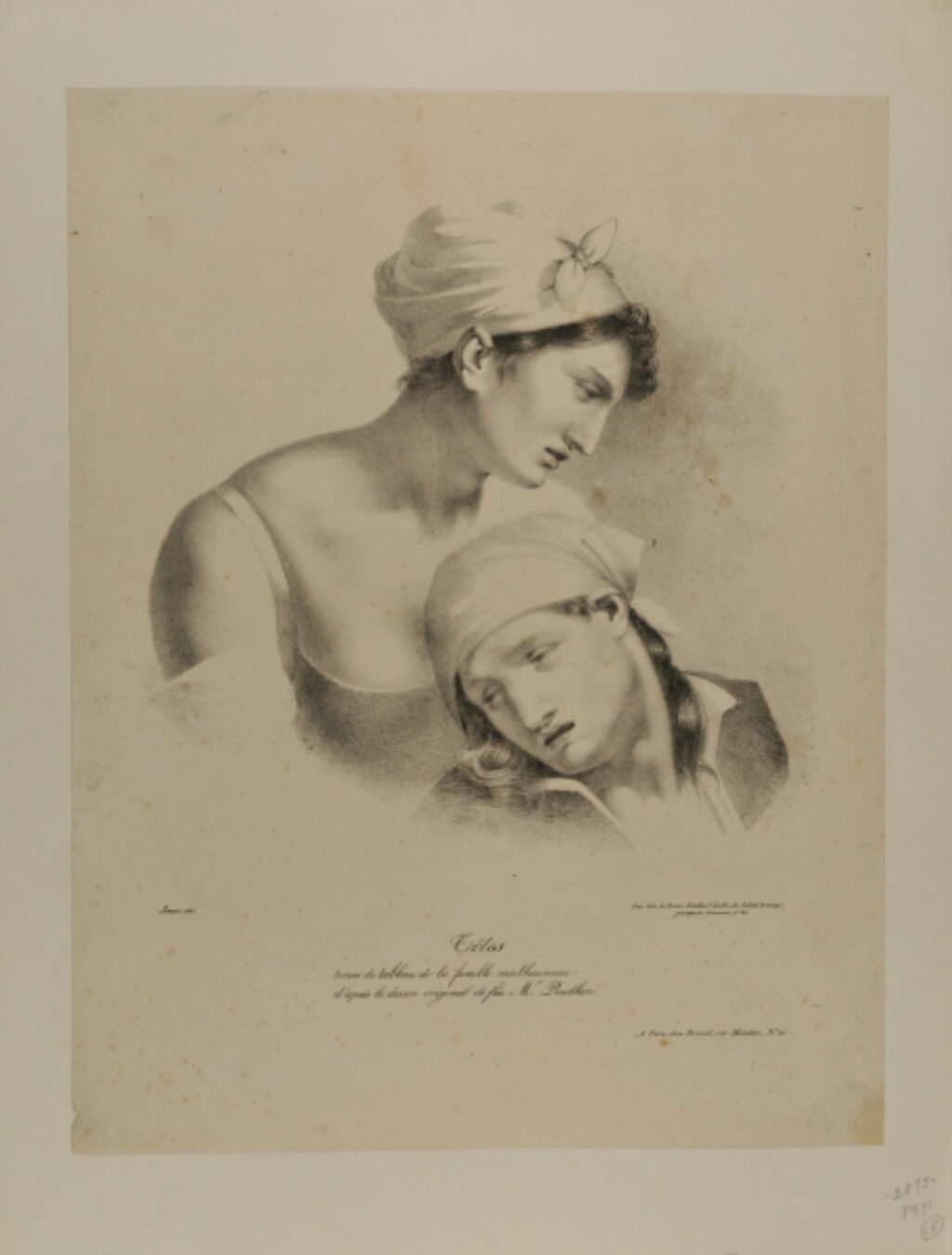 Studies of Heads for the Two Adult Figures in “The Unhappy Family’