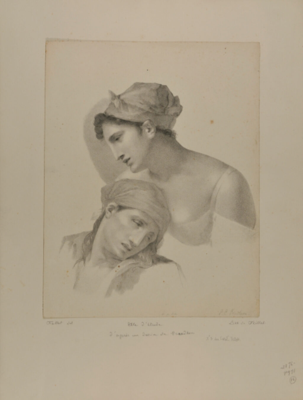 Studies of Heads for the Two Adult Figures in “The Unhappy Family’