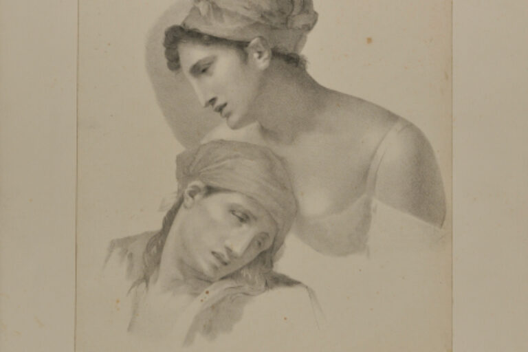 STUDIES OF HEADS FOR THE TWO ADULT FIGURES IN "THE UNHAPPY FAMILY'