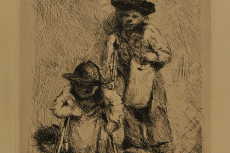 TWO CHILDREN ON CRUTCHES