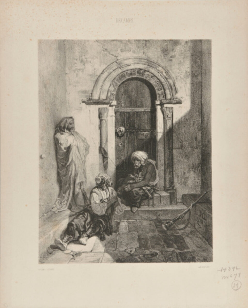 Three Executioners Outside an Arched Doorway of a Prison