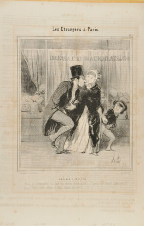 A fixed-price dinner. Here’s a restaurant owner who does things the big way….. for our 32 sous, he provided us with a stomach ache that will cost twenty francs per person to cure!
