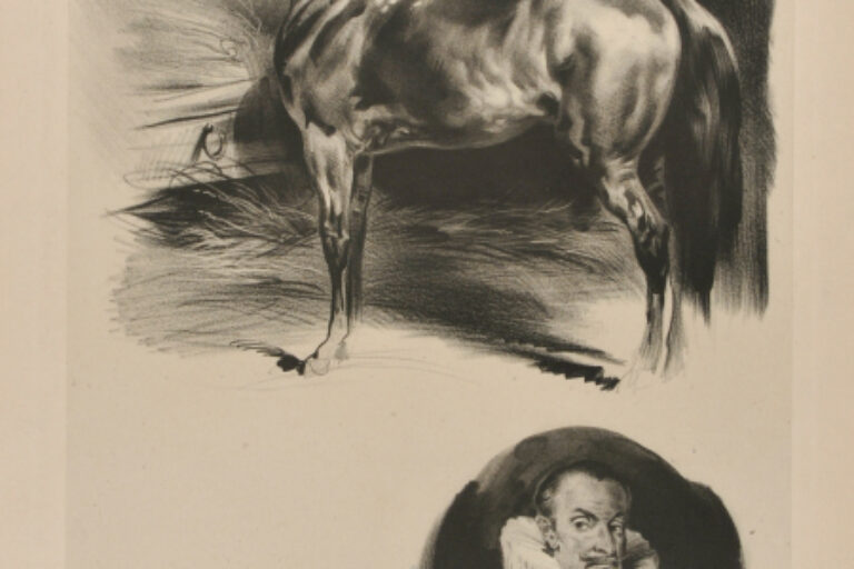 HORSE, WITH PORTRAIT OF A MAN WEARING A RUFF BELOW