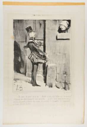 Alright, alright, I’m coming – one would think the house was on fire! – Enough about your fire!… I’m freezing. For two hours I’ve been pounding on the door. -(aside) that will teach you next time, not to give a tip!