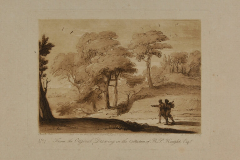 LANDSCAPE WITH TWO FIGURES WALKING AT THE RIGHT
