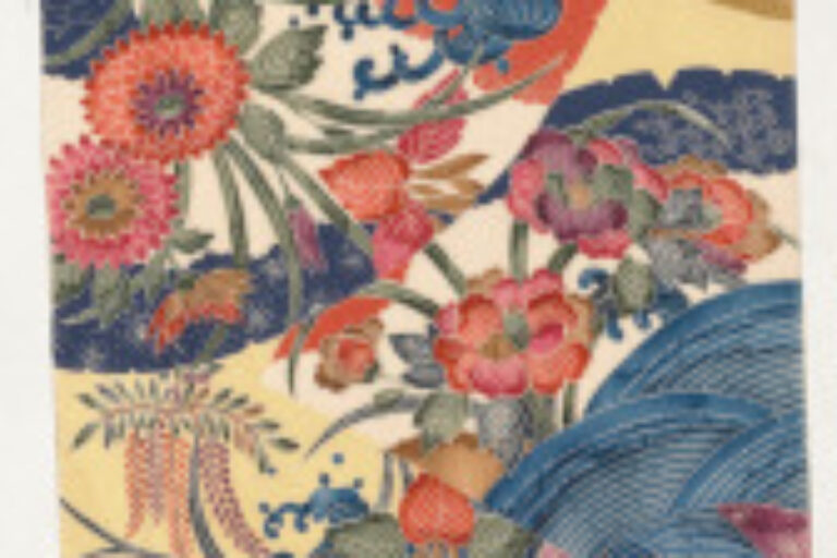 Partial Length of Kimono Silk, Kyo-bingata (Kyoto Bingata)