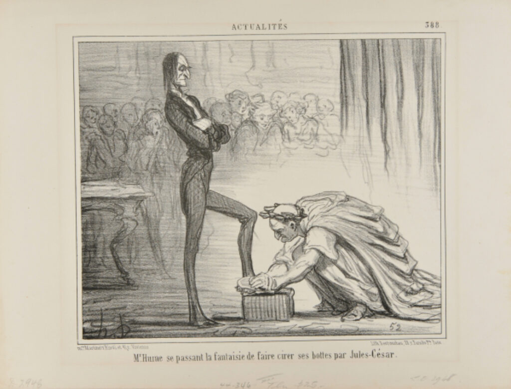 Mr. Hume fantasizing about Julius Caesar polishing his boots.