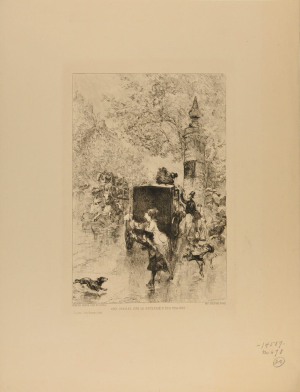 Une Averse sur le Boulevard des Italiens