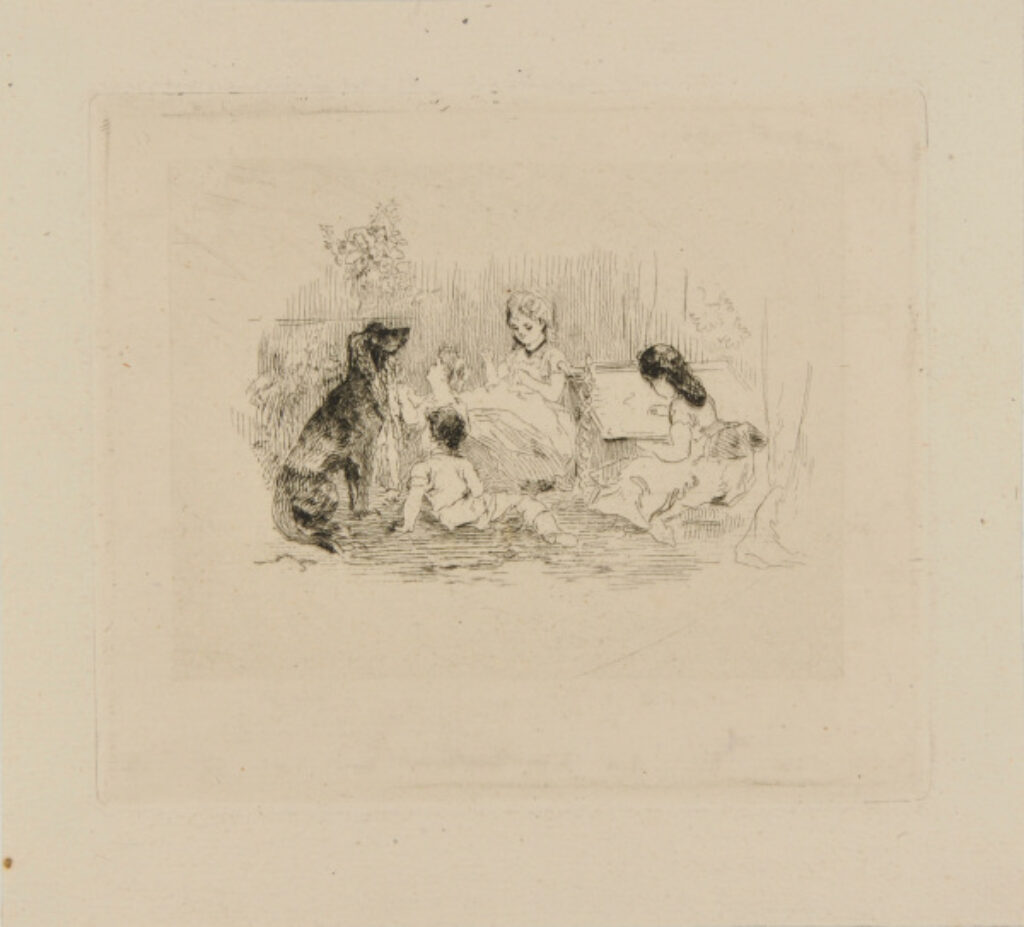 Family Scene with Dog