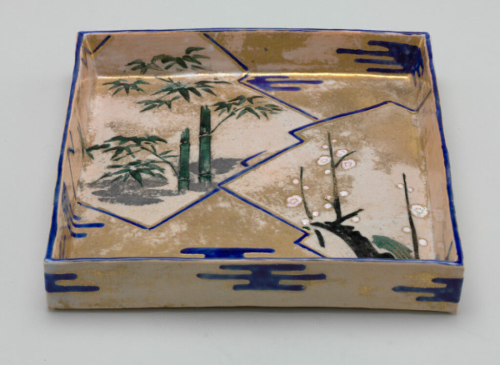 Square Dish Decorated with the ‘Three Friends of Winter’ Motif - Image 1