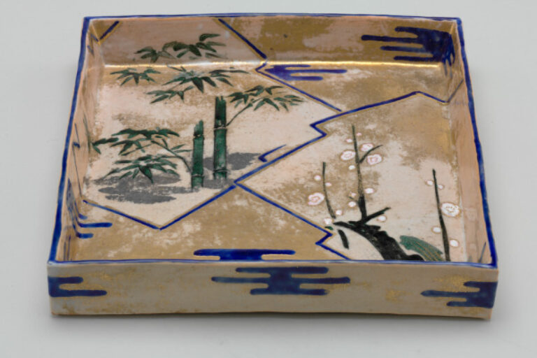Square Dish Decorated with the ‘Three Friends of Winter’ Motif