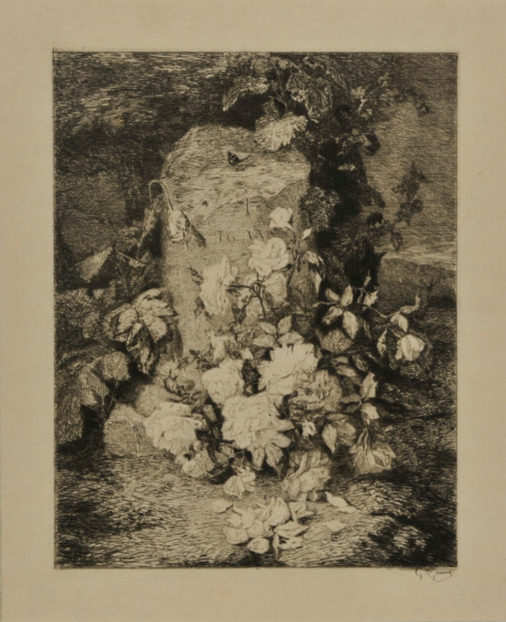 Monument with Flowers