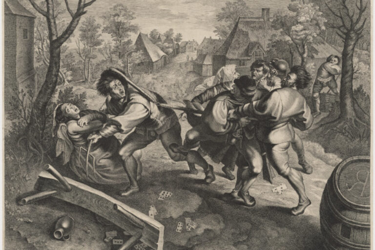 PEASANTS FIGHTING OVER A GAME OF CARDS