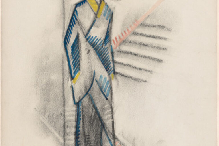 WOMAN IN A BLUE AND YELLOW SUIT
