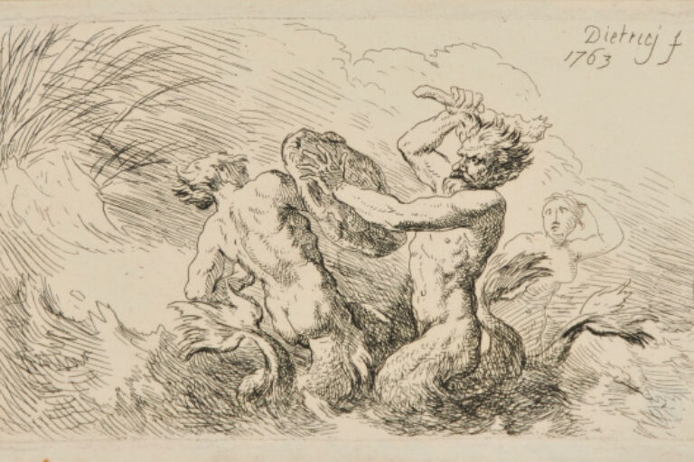 SATYR, BACCHANTE, BATTLING A SEA MONSTER