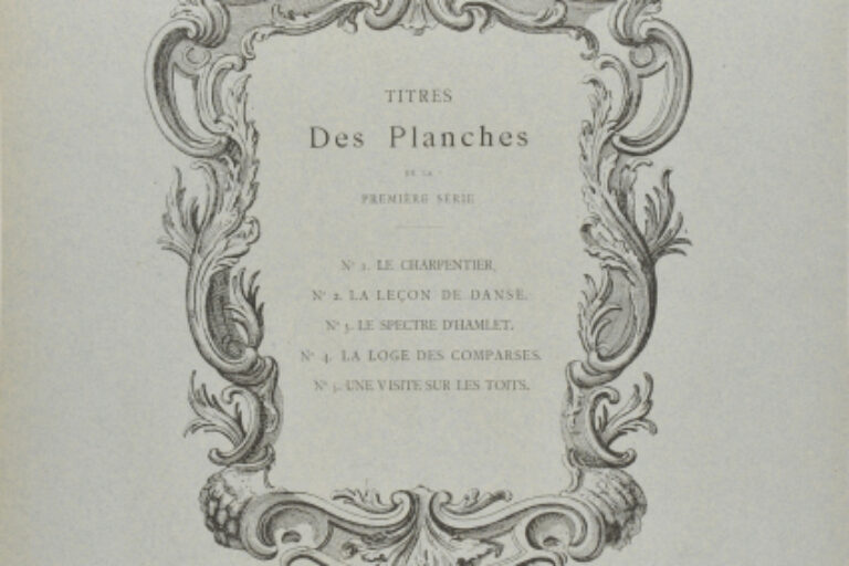 CONTENTS LIST FROM THE SERIES "EAUX-FORTES SUR L'OPÉRA"