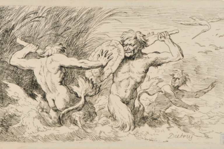 SATYR, BACCHANTE, BATTLING A SEA MONSTER