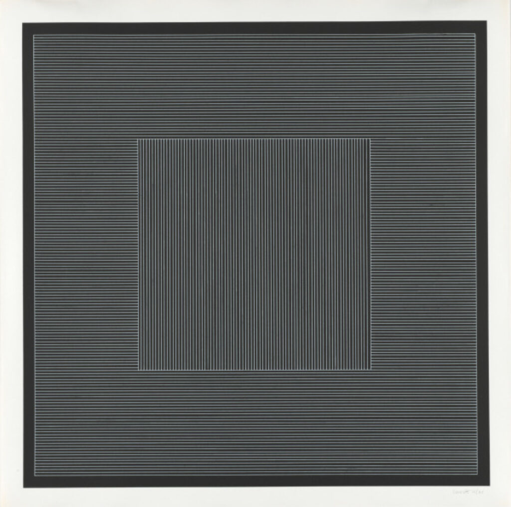 Nine Geometric Figures (White Lines on Black)