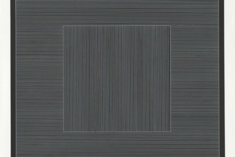 NINE GEOMETRIC FIGURES (WHITE LINES ON BLACK)